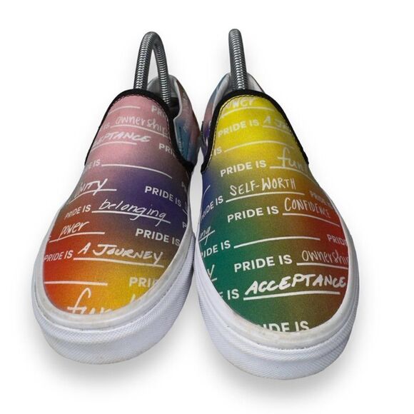 Vans UA Classic Slip-on Pride Skate Shoes Multicolor Rainbow Women's 7 - Picture 3 of 11